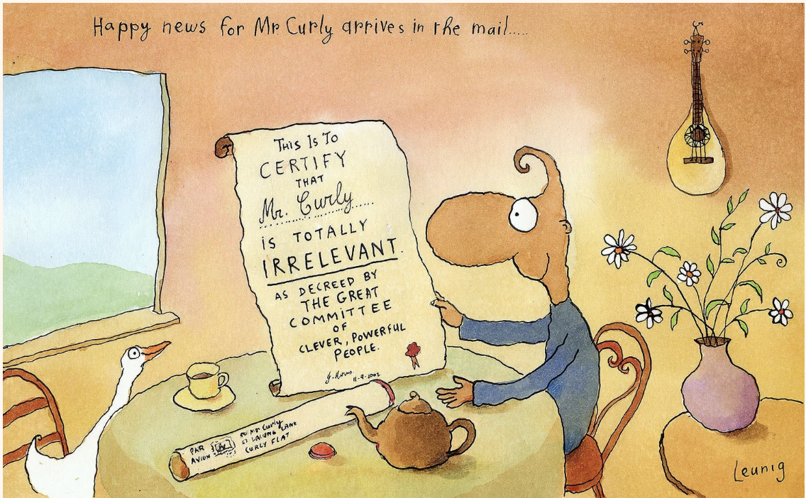 Michael Leunig (1945–2024) was one of Australia’s most distinctive and beloved cultural figures – a cartoonist, painter, printmaker, poet, and philosopher whose voice shaped generations.